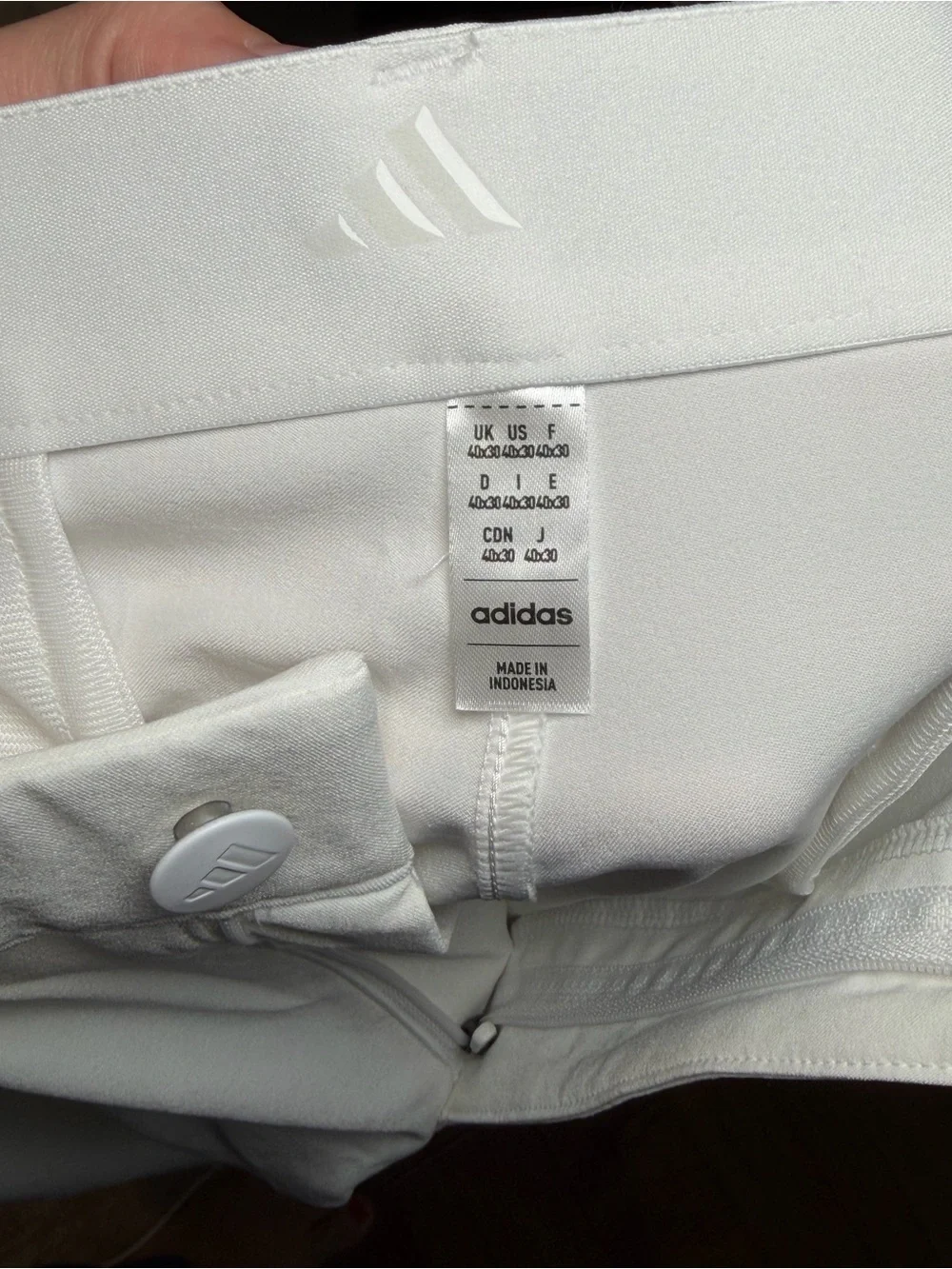 Adidas Men's White Performance Golf Pants Regular Fit, 40X30, NWT